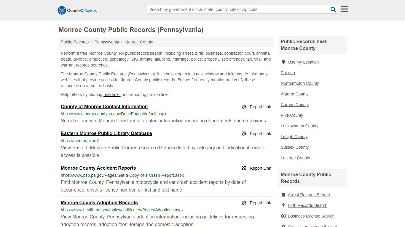 Public Records - Monroe County, PA (Business, Criminal ...